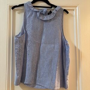 Blue linen blouse